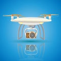 Quadcopter aerial drone with camera for photography or video sur