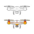 Quadcopter aerial drone with camera