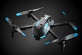 Quadcopter air drone on black background