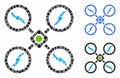 Quadcopter Composition Icon of Circles
