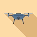 Quadcopter drone icon flat vector. Spy video toy