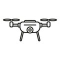 Quadcopter drone icon outline vector. Spy video toy