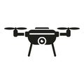 Quadcopter drone icon simple vector. Spy video toy