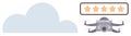 quadcopter with Five-Star Rating Highlighting Quality and Innovation in Cloud Technology Royalty Free Stock Photo