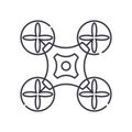 Quadcopter icon, linear isolated illustration, thin line vector, web design sign, outline concept symbol with editable Royalty Free Stock Photo