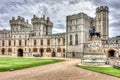 Quadrangle courtyard of Windsor Castle, UK Royalty Free Stock Photo