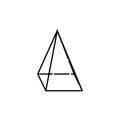 Quadrangular pyramid icon. Geometric figure Element for mobile concept and web apps. Thin line icon for website design and develo Royalty Free Stock Photo