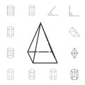 quadrangular pyramid outline icon. Detailed set of geometric figure. Premium graphic design. One of the collection icons for websi Royalty Free Stock Photo