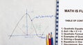 Quadratic equations and formula - with sketches graph in a napkin paper