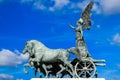 Quadriga, Bronze statue of Winged Victory on Victor Emmanuel Monument, Rome, Italy. Royalty Free Stock Photo