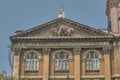 Quadriga of four horses carrying a chariot stuccowork Sculpture On Vintage New Sunlife building Royalty Free Stock Photo