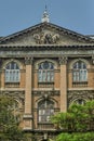 Quadriga of four horses carrying a chariot stuccowork Sculpture On Vintage New Sunlife building Royalty Free Stock Photo