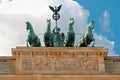 Quadriga statue in Berlin, Germany. Royalty Free Stock Photo
