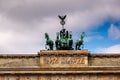 Quadriga on Top of the Brandenburger Tor (Brandenburg Gate) Royalty Free Stock Photo