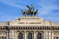 Quadriga at the top of Palace of Justice seat of Supreme Court of Cassation Corte di Cassazione, Rome, Italy