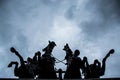 Quadriga of War statue of the Goddess of Victory Nike,  Wellington Arch, in London, England Royalty Free Stock Photo