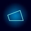 quadrilateral icon in neon style. geometric figure element for mobile concept and web apps. thin line icon for website design and Royalty Free Stock Photo