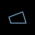 quadrilateral icon in neon style. One of geometric figure collection icon can be used for UI, UX