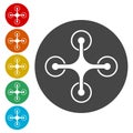 Quadrocopter-drone icons set Royalty Free Stock Photo