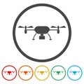 Quadrocopter Drone icons set Royalty Free Stock Photo