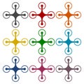 Quadrocopter-drone icons set Royalty Free Stock Photo