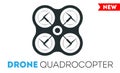 Quadrocopter drone vector icon. Flight controlled security quadrocopters helicopter.