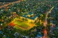 School and stadium in Brovary, Ukraine