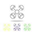 Quadrocopter logo color icon. Elements of a controlled aircraft color icon. Signs, outline symbols collection icon for websites, w