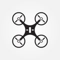 Quadrocopter vector icon isolated on white background .