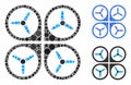 Quadrotor Mosaic Icon of Round Dots