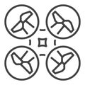 Quadrotor vector Drone concept thin line icon or sign