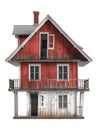 Quadruplex house on transparent background Royalty Free Stock Photo