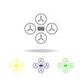 quadrupter color icon. Elements of a controlled aircraft color icon. Signs, outline symbols collection icon for websites, web desi