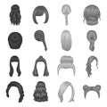 Quads, braids and other types of hairstyles. Back hairstyle set collection