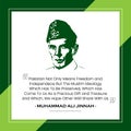 Quaid-e-Azam Day Quote Design template. Pakistan Independence Day Celebrating