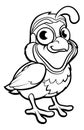 Quail Bird Cartoon Character