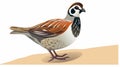 Simple Quail Clip Art With White Margins - Easy To Crop And White Background