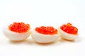 Quail eggs and caviar Royalty Free Stock Photo