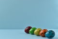 The quail eggs. Easter painted eggs. Holy Easter Royalty Free Stock Photo