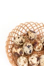 Quail eggs isolated over white background Royalty Free Stock Photo