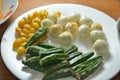 Quail Eggs Okra veggie Royalty Free Stock Photo