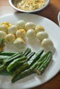 Quail Eggs Okra veggie Royalty Free Stock Photo