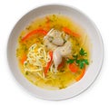 Quail Noodle Soup, Homemade Broth with Noodles and Vegetables, Zeama, Traditional Moldavian and Romanian Soup