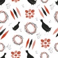 Quail seamless pattern.