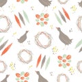 Quail seamless pattern.