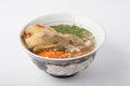 Quail soup in a bowl