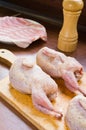 Quails prepared to baking Royalty Free Stock Photo