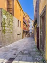 Quaint alleyway scene in Porto, Portugal Royalty Free Stock Photo