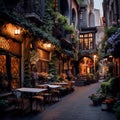 Quaint Cafe in Istanbul's Narrow Streets Royalty Free Stock Photo