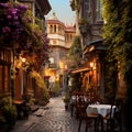 Quaint Cafe in Istanbul's Narrow Streets Royalty Free Stock Photo